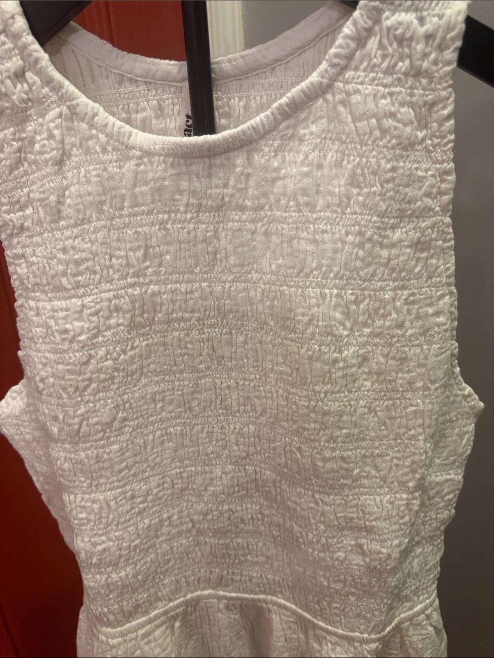 NWOT- PACT ORGANIC COASTAL DOUBLE GAUZE SMOCKED MIDI DRESS- MEDIUM- CREAM - Picture 9 of 16